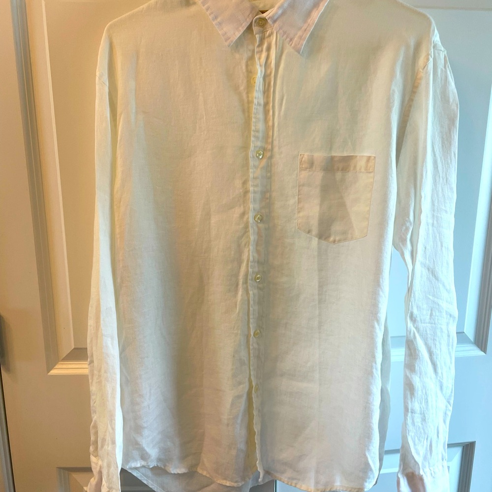 Men’s JCrew linen shirt size LARGE slim fit